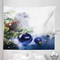 thumbnail image 1 of Christmas Tapestry, Colorful Blue Toned Ornaments of Winter Holidays Seasonal Motifs Print, Fabric Wall Hanging Decor for Bedroom Living Room Dorm, 5 Sizes, Multicolor, by Ambesonne, 1 of 1