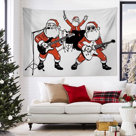 Christmas Tapestry Merry Christmas and Happy New Year Wall Hanging Tapestry Christmas Ornaments Balls Red Xmas Tapestries for Living Room Bed Party Decor