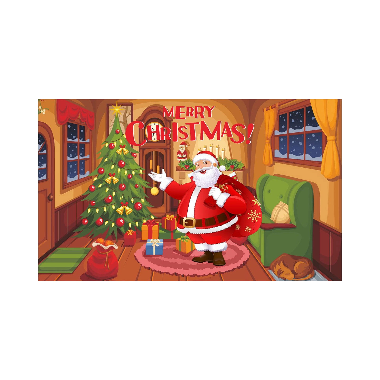 Christmas Tapestry Wall Hanging Xmas Winter Wall Tapestry Fabric Art