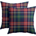 thumbnail image 1 of Christmas Tartan Pillow Covers 20x20 Set of 2 Navy Blue Green Red Plaid Print Decorative Outdoor Xmas Throw Pillow Cases Rustic Winter Holiday Decoration Farmhouse Sofa Couch Cushion Cover Bed Decor, 1 of 4
