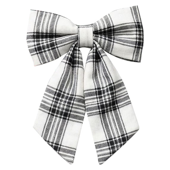 Christmas Tartan Plaid Bows,11'' X 15'' Vintage Xmas Stripes Ribbon Ornaments,Christmas Plaid Bow with Twist Ties,Christmas Plaid Bows Decorations for Xmas Tree Garland DIY Crafts Decor