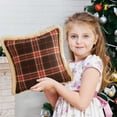 thumbnail image 1 of Christmas Tartan Plaid Pillow Covers 17x17 with Trim, White Fuzzy Green Buffalo Checkered Christmas Throw Pillow Covers, Decorative Xmas Pillows for Winter Holiday E, 1 of 5