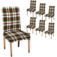 thumbnail image 1 of Christmas Tartan Plaid Red Greenand White Chair Covers,Christmas Chair Covers Chair Seat Covers Set of 6 Removable Washable Parson Chair Covers for Dining Room,Living Room,Kitchen, 1 of 5