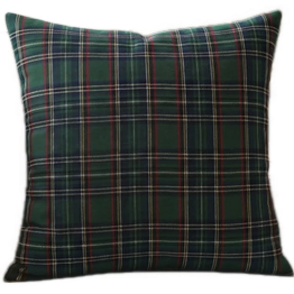 Christmas Tartan Plaid Throw Pillow Cover 18x18 Inch Holiday Red Green Grid Cushion Case for Sofa Couch Bedroom Home Seasonal Decor