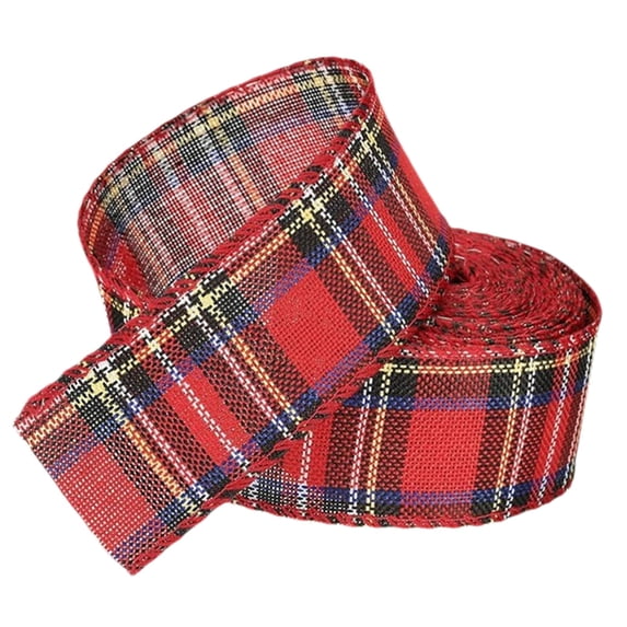 Christmas Tartan Plaid Wired Ribbons,1.96 inch Wide Plaid Ribbon Red Green Wired for Christmas,Xmas Wired Edge Plaid Ribbon Winter Holiday Craft Ribbons for Gift Wrapping Christmas Decorations