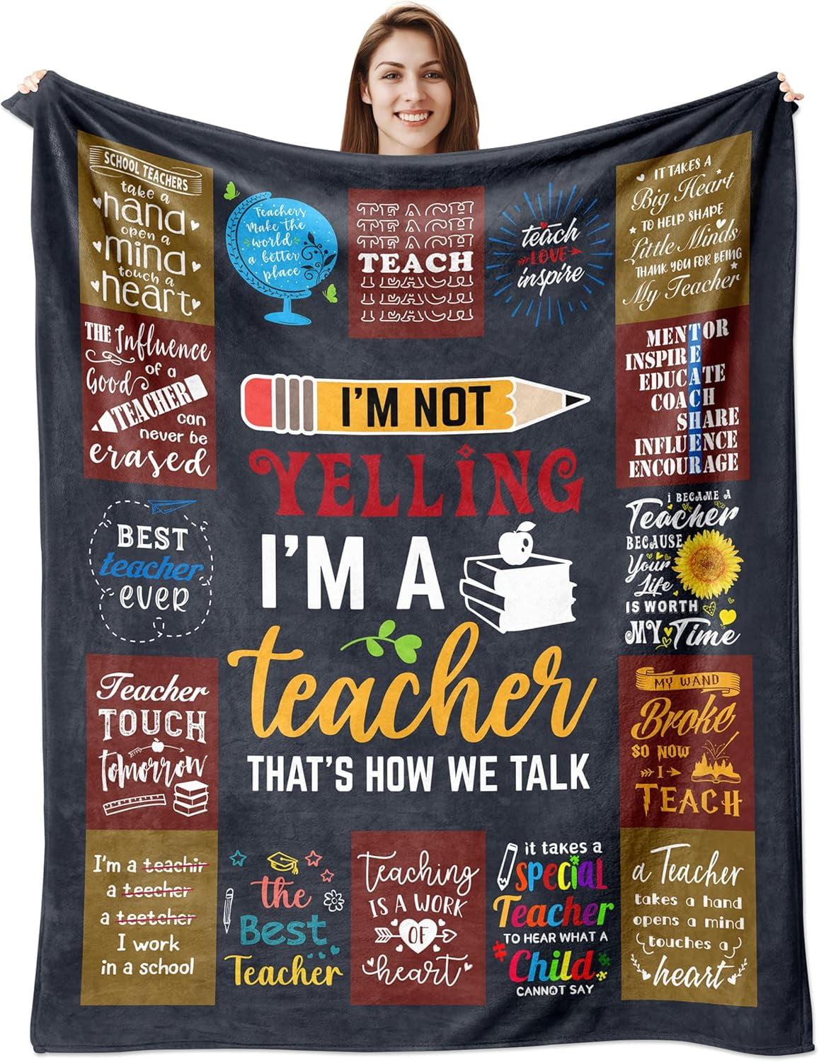 Christmas Teacher Gifts for Women, Xmas Gifts for Teachers Women, Teacher Appreciation Gifts, Best Teachers Birthday Retirement Gifts, Gifts for Teacher from Student Blanket 50X60 Inch