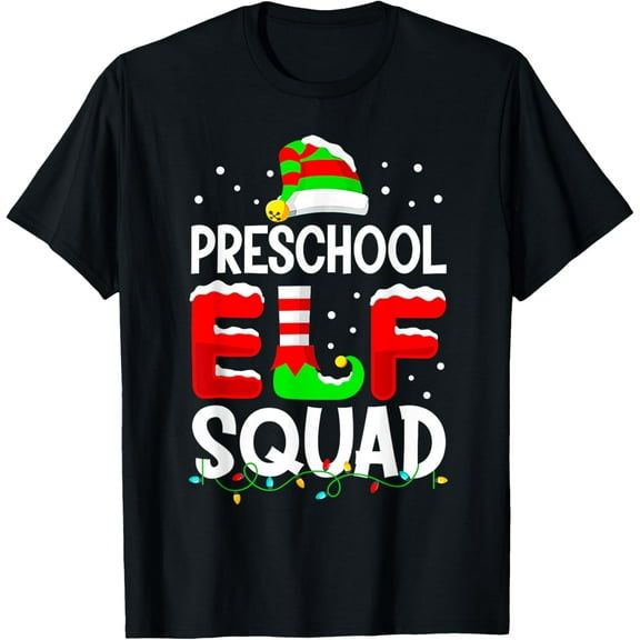 Christmas Teacher Preschool Elf Squad Family Christmas 2023 T-Shirt