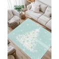 thumbnail image 1 of Christmas Teal Area Rug for Bedroom 3x5 Ft Green White Xmas Tree Winter Snowflakes Super Soft fuzzy Throw Rug Non-Slip Fluffy Plush Indoor Floor Carpet for Living Room Nursery Home Decor, 1 of 8