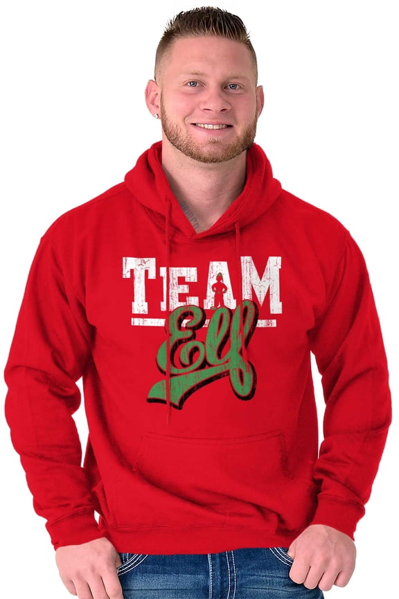 Christmas Team Elf Santa's Helper Hoodie Sweatshirt Women Men Brisco Brands L