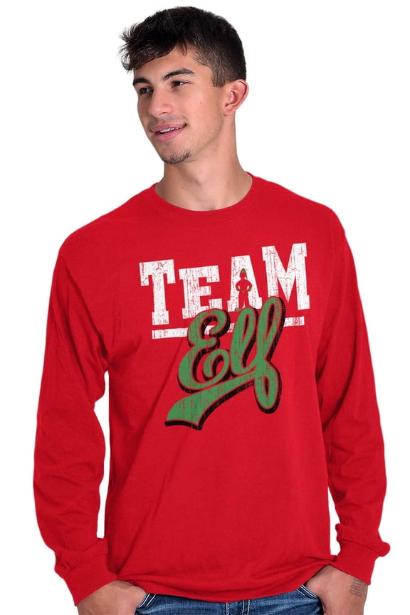 Christmas Team Elf Santa's Helper Long Sleeve TShirt Men Women Brisco Brands M