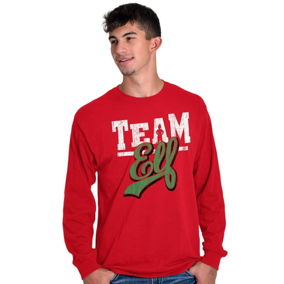 Christmas Team Elf Santa's Helper Long Sleeve TShirt Men Women Brisco Brands S