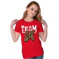 thumbnail image 1 of Christmas Team Elf Santa's Helper Womens Slim Fit Graphic Tee Brisco Brands S, 1 of 5