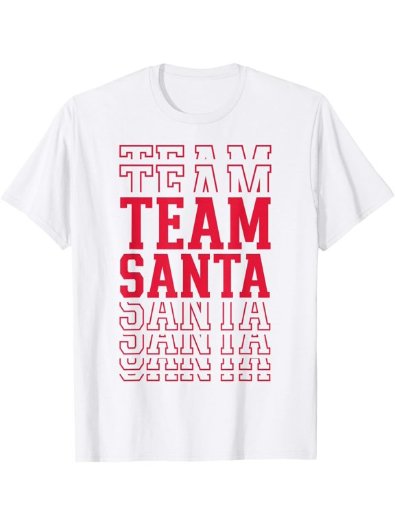 Christmas Team Santa Layered Text Family T-Shirt