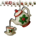 thumbnail image 1 of Christmas Teapot Ornaments Vintage Acrylic Teapot Ornament Tea Cups Pot Festive Decor Christmas Hanging Pendant, 1 of 3