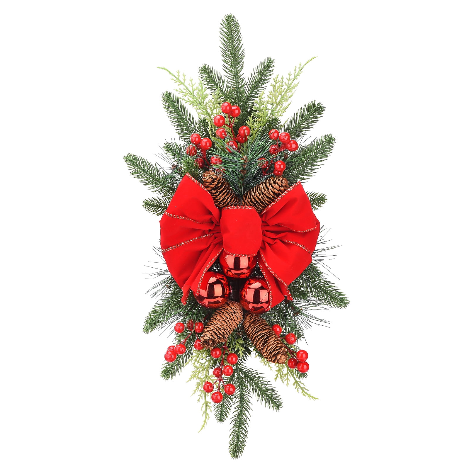 Wraeth Stairs Christmas Teardrop Swag Wreath Stairs Railing Garland Door Swag ...