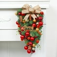 thumbnail image 1 of Christmas Teardrop Wreath for Front Door, Artificial Teardrop Door Swag, Winter Garland Xmas Hanging Decorations with Ball Ornaments, Pine Cones, Bows, Merry Xmas Sign Outdoor Indoor Home Decor, 1 of 9