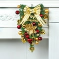 thumbnail image 1 of Christmas Teardrop Wreath for Front Door, Artificial Teardrop Door Swag, Winter Garland Xmas Hanging Decorations with Ball Ornaments, Pine Cones, Bows, Merry Xmas Sign Outdoor Indoor Home Decor, 1 of 9