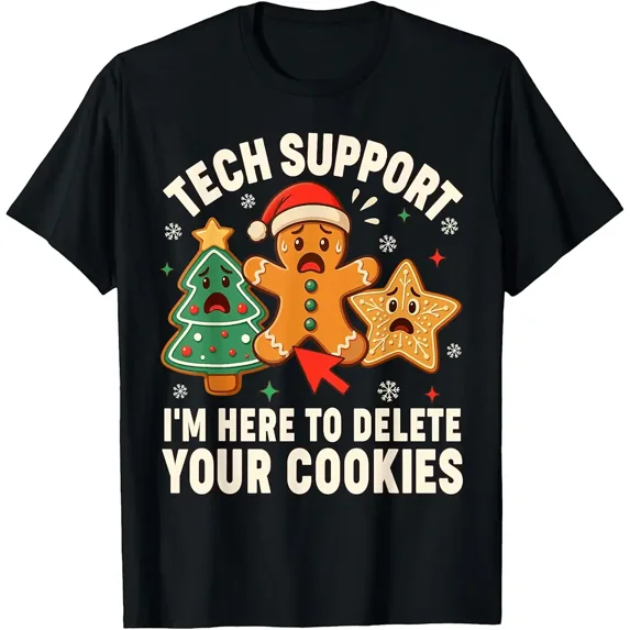 Christmas Tech Support Here To Delete Cookies Unisex T-Shirt up to Size 5XL