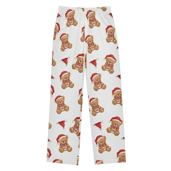 Christmas Teddy Bear Christmas Pajama Pants Soft and Lightweight Elastic Waistband Christmas Pajama Pants