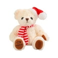 thumbnail image 1 of Christmas Teddy Bear Doll – Soft White Plush Toy with Santa Hat – Festive Holiday Gift & Bedroom Decor for Kids and Adults, 1 of 5