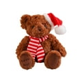 thumbnail image 1 of Christmas Teddy Bear, Holiday Plush Toy, Soft Brown Polyester Teddy Bear Doll with Santa Hat, 20x10x7cm Lightweight Festive Decoration, 1 of 5