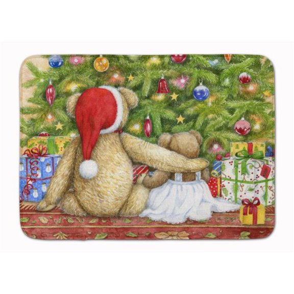 Christmas Teddy Bears with Tree Machine Washable Memory Foam Mat