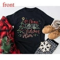 thumbnail image 1 of Christian Christmas Tee T Shirt Graphic Tops Come Let Us Adore Him Tree Design Short Sleeve Round Neck Black S-5XL, 1 of 5