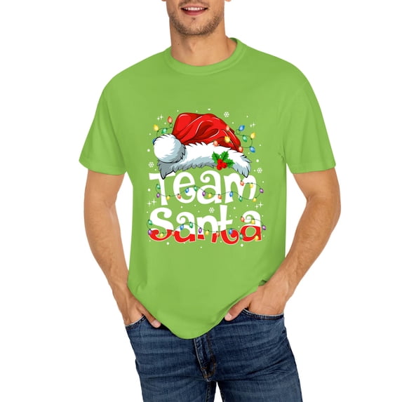 Christmas Tee Team Santa Claus Christmas Family Matching Pajama Funny Xmas T-Shirt, OdeJous Green XX-Large
