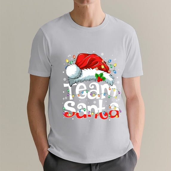 Christmas Tee Team Santa Claus Christmas Family Matching Pajama Funny Xmas T-Shirt, OdeJous Grey XX-Large