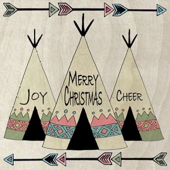 Christmas TeePee Stretched Canvas - Shanni Welsh (24 x 24)