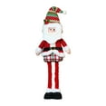 thumbnail image 1 of Christmas Telescopic Doll Ornaments Striped Plaid Snowman Elk Window Decorations, Christmas Atmosphere Decoration for Home and Party, 1 of 5