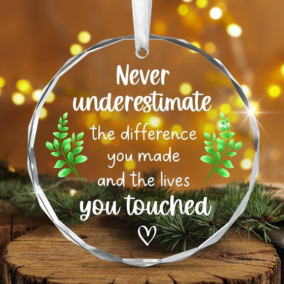 Christmas Thank You Gifts for Women Men Glass Ornament 2025 – Employee Appreciation Gift for Teacher Coworker Boss Stocking Stuffer