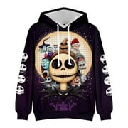 MERCITA Christmas The Nightmare Before Christmas Oversized Hoodies Women's Men's Clothing Aesthetic Jack and Sally Hoodie Jacket Kids Sweatshirt Pocket Pullover Winter Tops Sweater