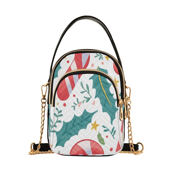 Christmas Theme Candy Women's Crossbody Handbags Leather Crossbody Bags Fanny Pack Chest Bag for Travel