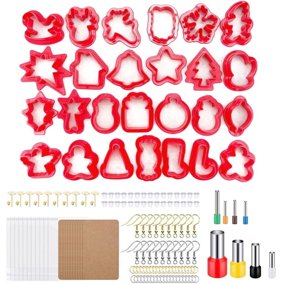 Christmas Theme Clay Cutters Clay Earrings Making Supply with Earrings Accessory