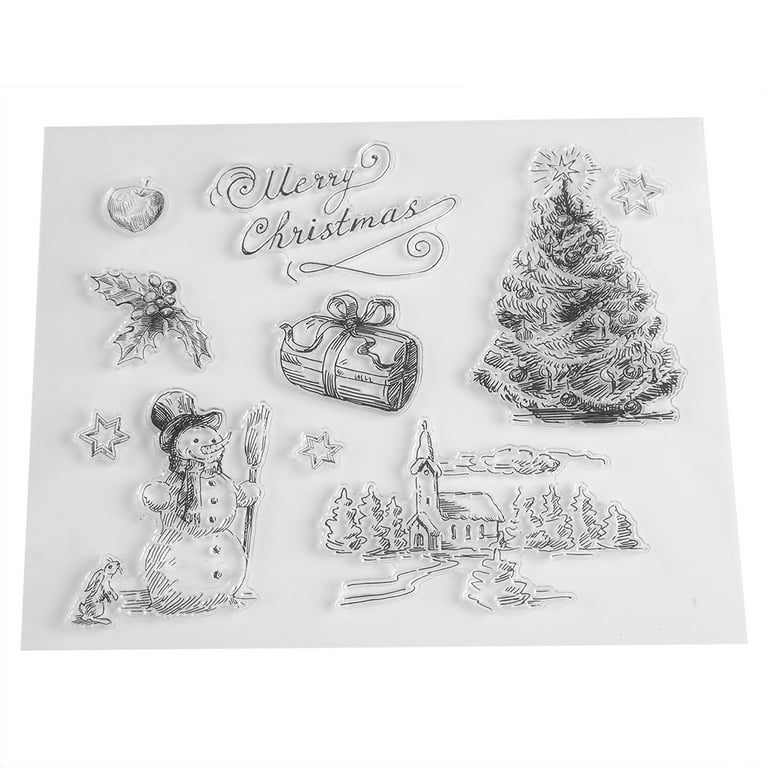 Christmas Theme Clear Stamps For Card Making, Merry Christmas Tree Santa  Winter Wreath Silicone Clear Sentiment Words Stamps For Card Making DIY  Scrapbooking Décor Scrapbooking Album Supplie 