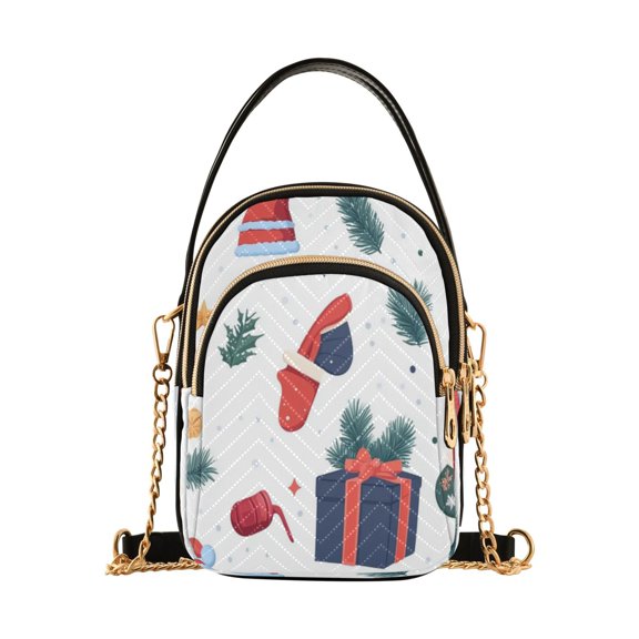 Christmas Theme Gifts Women's Crossbody Handbags Leather Crossbody Bags Fanny Pack Chest Bag for Travel