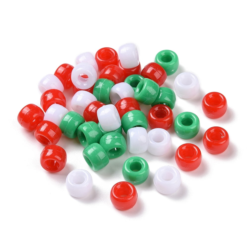 Christmas Theme Opaque Acrylic Beads Rondelle Mixed Color 9x6x6mm Hole: 3.7mm about 1900pcs/500g