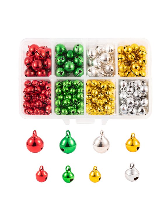 Christmas Theme PVD Vacuum Plating Brass Bell Charms Mixed color 325pcs/box