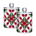 thumbnail image 1 of Christmas Theme Pattern Pixel Translucent Plastic Cans Storage Canisters with Lid Set of 2, 1 of 7