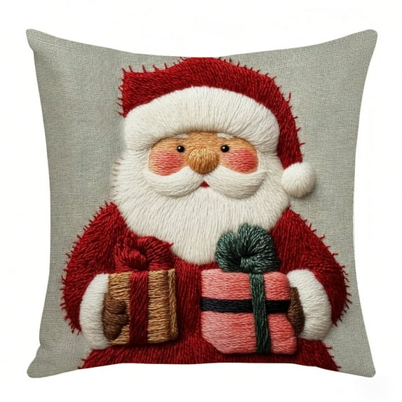 Christmas Theme Pattern Throw Pillowcase, Soft Stuffed Christmas Pillows for Couch, for Christmas Party Outdoor Home Cushion Decorations(18*18in)