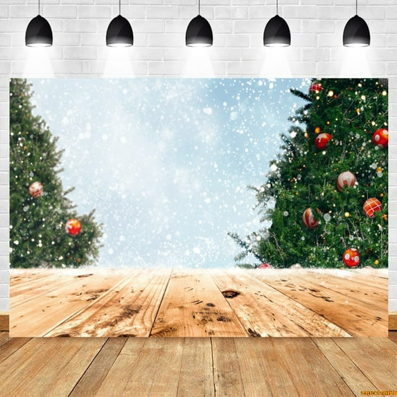 Christmas Theme Photography Background Winter Snow Scery Childr Portrait Backdrops Family Holiday New Year Photo Studio Prop