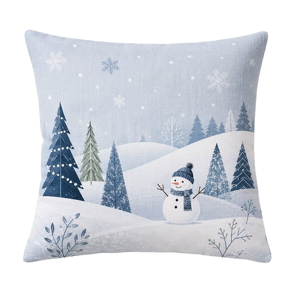Christmas Theme Pillow Covers Holiday Throw Pillow Cases Seasonal Winter Cushion Covers Decorative Home Accessories For Sofa Bedroom Living Room Decor