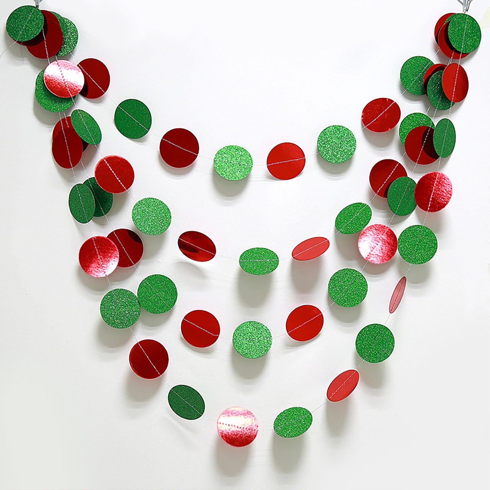 Christmas Theme Red And Green Round Piece Ornaments Christmas