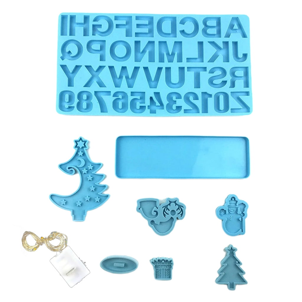Christmas Tree Numbers Silicone Mold Epoxy Resin Casting Jewelry Tool Making Resin Diy Craft Home Decoration