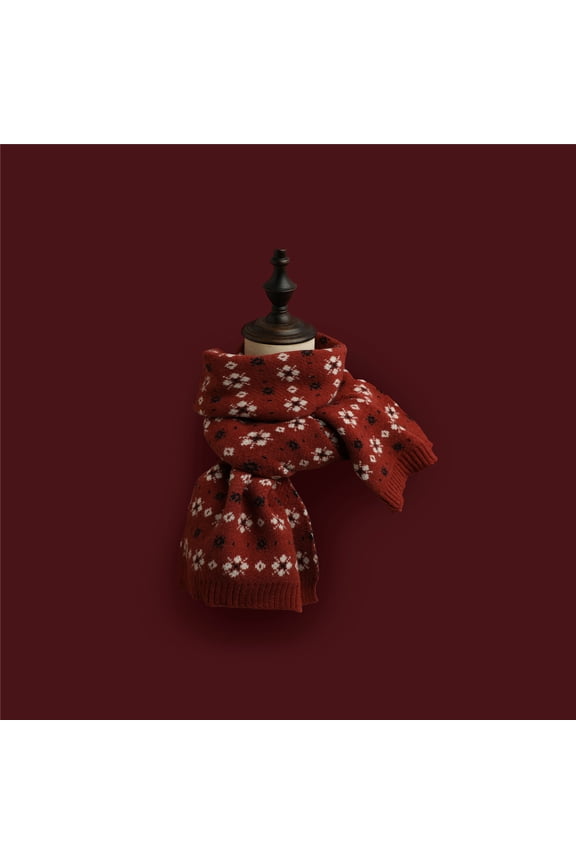 Christmas Theme Scarves, Winter Warm Scarf for Women and Men, Christmas Reindeer Snowflake Long knitted Scarfs Gifts Scarves