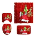thumbnail image 1 of Christmas Theme Shower Curtain Decoration Set, Bathroom Non-Slip Rug, Toilet Lid Cover, Bathroom Rug And Bath Curtains Set Of 4 Pieces, 1 of 2
