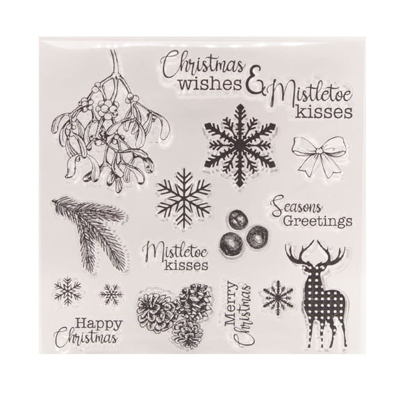 Christmas Theme Silicone Clear Seal Stamp Scrapbooking Stamper Embossing Tool for Seal Envelope Card Making Photo Album