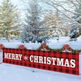 thumbnail image 1 of Christmas Themed Banner Decoration, Polyester Yard Flag with Metal Grommets for Outdoor Fence Balcony Party Background and Festive Ambiance(E), 1 of 7