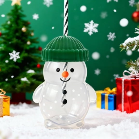 Christmas-Themed Bear 10oz Iced Coffee Cup – Practical Glass Tumbler (Lid & Straw), Perfect Holiday Gift for Women, Mom and Coworkers